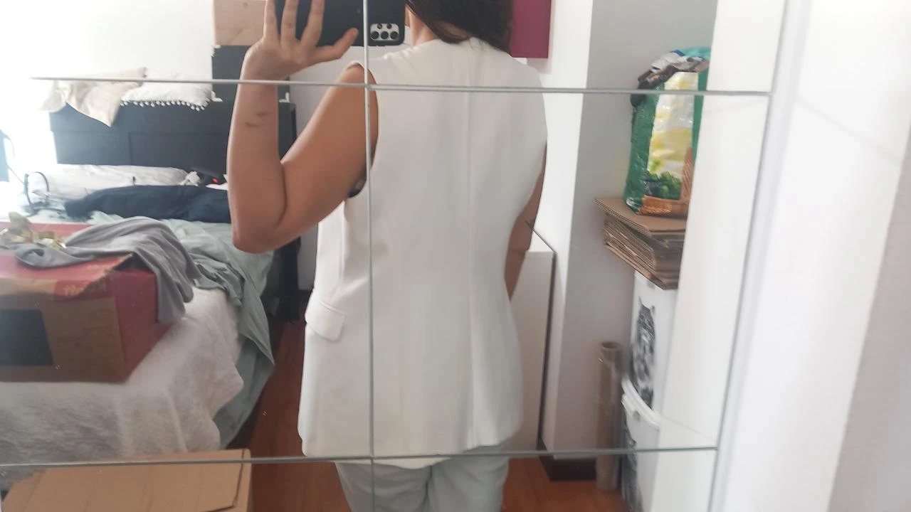 Gilet branco sem mangas Zara – Tamanho M | Colete branco – photo 12